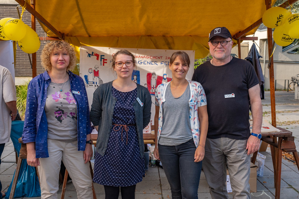 Das QM-Team Falkenhagener Feld Ost v.l.n.r. Elena Melichowa-Haß, Bianka Filehr, Nicole Heger, Karl-Heinz Fricke (Foto: Ralf Salecker)