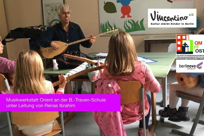 Aufführung von Kindern der B.-Traven-Gemeinschaftsschule im Musikinstrumentenmuseum (Foto: Vincentino e.V.)