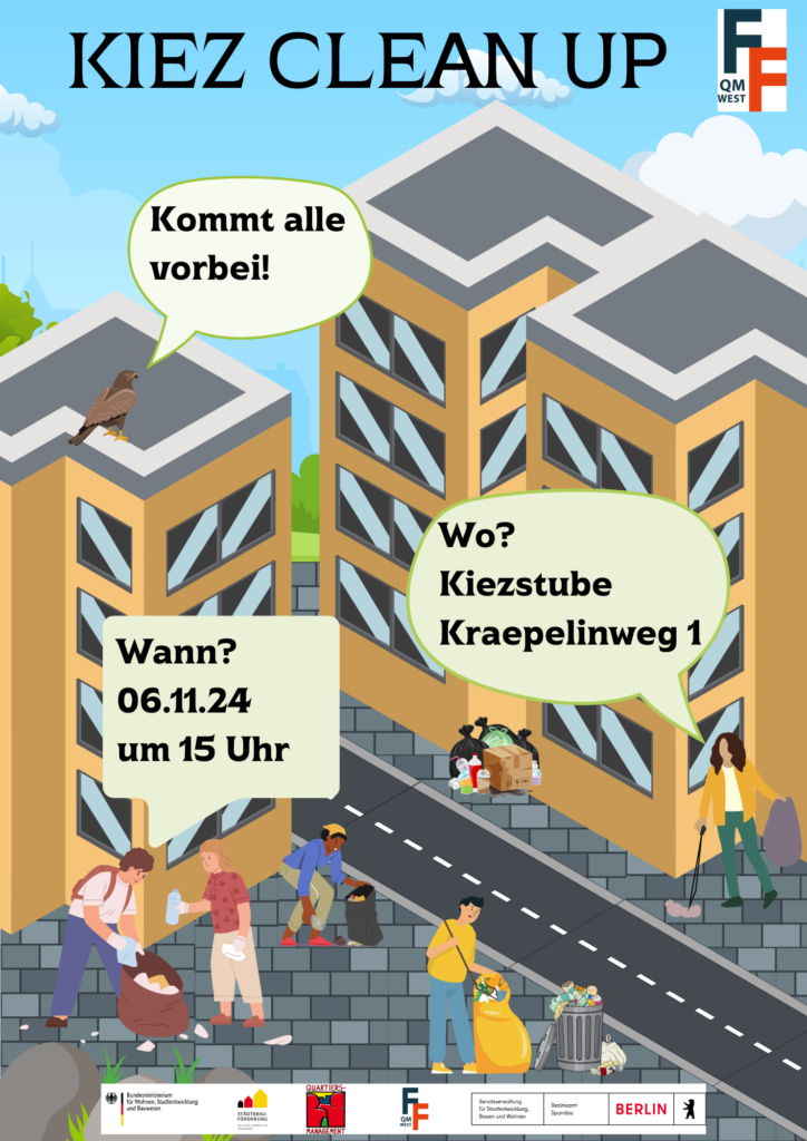 Kommt alle vorbei am 6.11.2024 in der Kiezstube im Kraepelinweg 1. Beginn 15 Uhr.