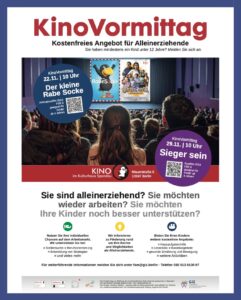 Kostenfreies Kino-Angebot für alleinerziehende Eltern mit Kindern unter 12 Jahren!