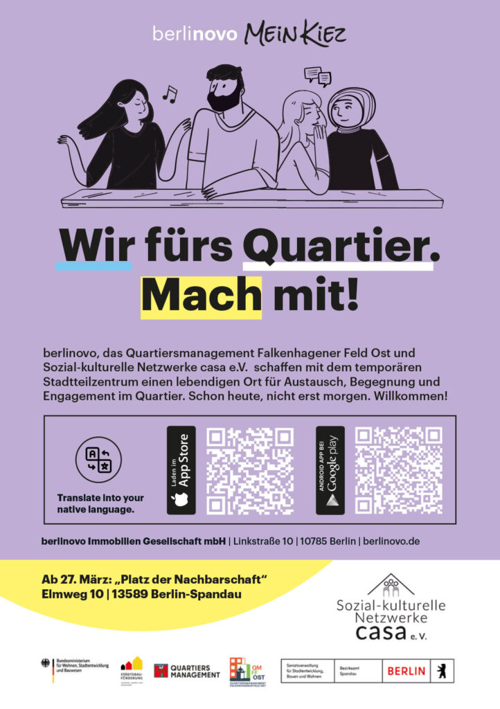 Eröffnung temporäres Stadtteilzentrum Falkenhagener Feld (Bild: berlinovo)