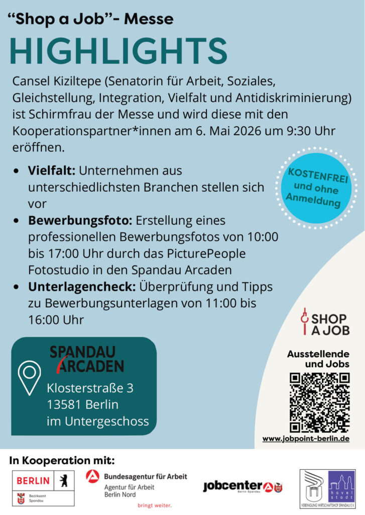 „Shop a Job“ in den Spandau Arcaden!