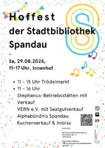 Hoffest der Stadtbibliothek Spandau am 29. August 2026