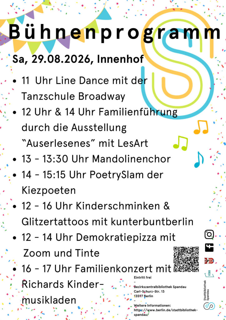 Hoffest der Stadtbibliothek Spandau am 29. August 2026