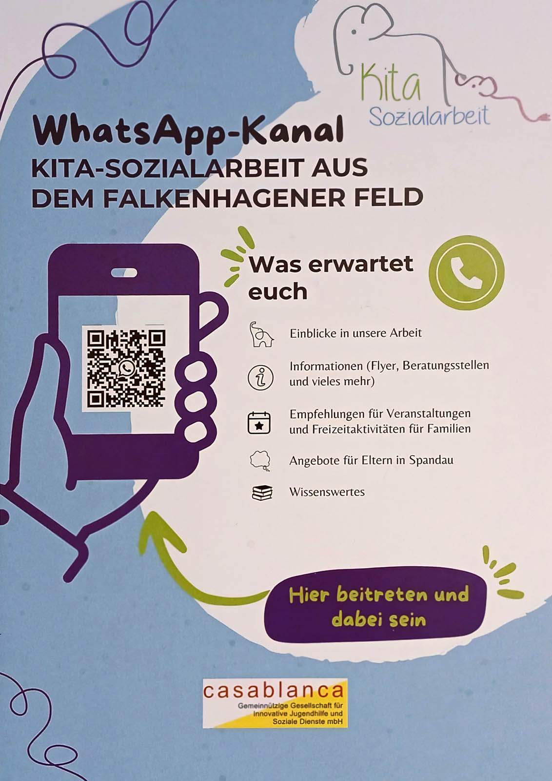 WhatsApp-Kanal - Kita-Sozialarbeit Spandau
