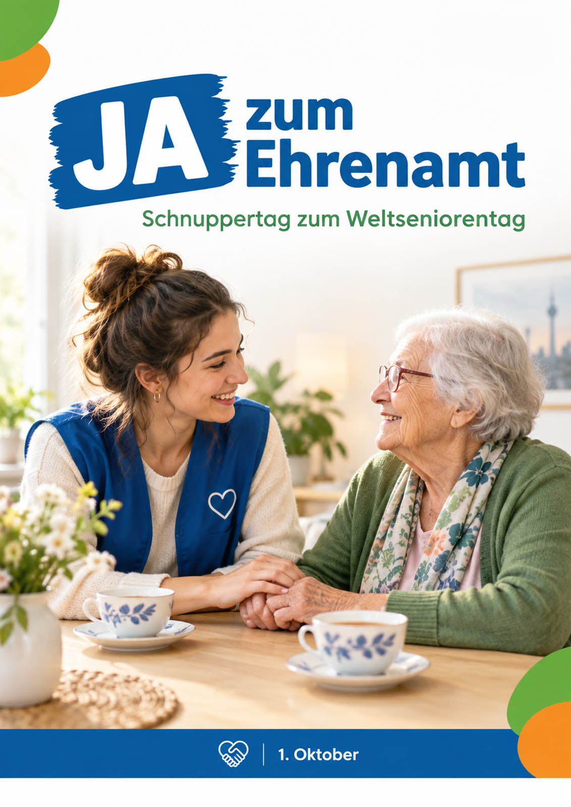 JA zum Ehrenamt im Seniorenbereich (KI-Plakat: www.salecker.info)