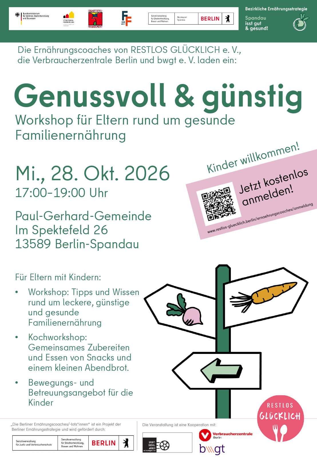 Einladung: Genussvoll und günstig: Workshop für Eltern rund um gesunde Familienernährung