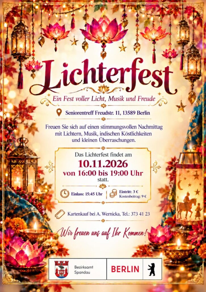 „Licht verbindet – ein Fest der tausend Lichter“ im Seniorentreff Freudstraße