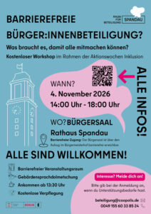 Workshop: Barrierefreie Beteiligung